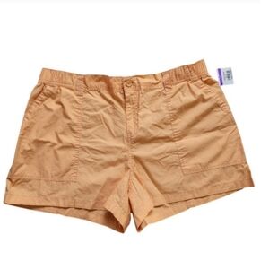NWOT Abound High-rise Women's Large Lightweight Orange Cargo Cotton Shorts Casua